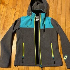 Women's Gray and Blue Ski Jacket